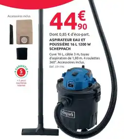 Mr Bricolage Scheppach Aspirateur eau et poussière offre