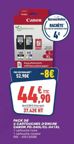 Bureau Vallée Canon Pack de 2 cartouches d'encre offre