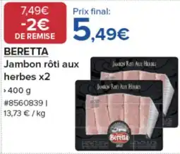 Costco BERETTA Jambon rôti aux herbes offre
