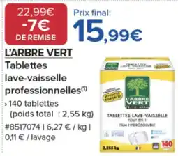 Costco L'ARBRE VERT Tablettes lave-vaisselle professionnelles offre