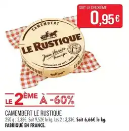 Match LE RUSTIQUE CAMEMBERT offre
