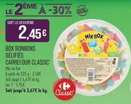 Match Carrefour Classic' Box bonbons géifiés offre