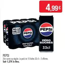 Match PEPSI Zéro sucres offre