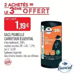 Match Carrefour Essential Sacs poubelle offre