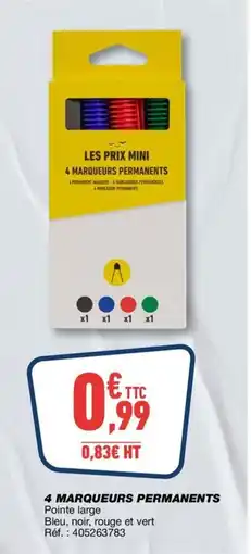 Bureau Vallée 4 marqueurs permanents offre