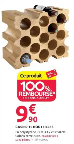 Mr Bricolage CASIER 15 BOUTEILLES offre