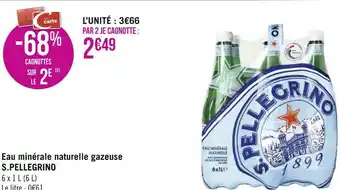 Géant Casino S.pellegrino eau minérale naturelle gazeuse offre