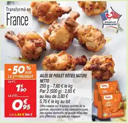 Netto Netto Ailes de poulet rôties nature offre