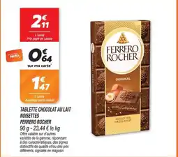 Netto FERRERO ROCHER TABLETTE CHOCOLAT AU LAIT NOISETTES offre