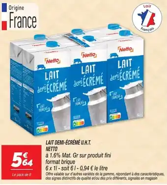 Netto LAIT DEMI-ÉCRÉMÉ