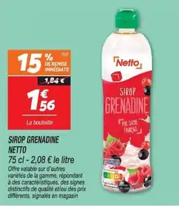 Netto Netto Sirop Grenadine offre