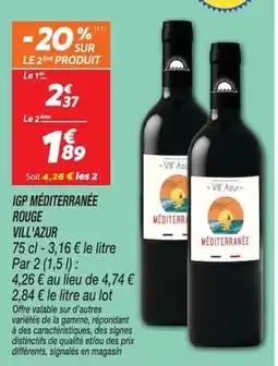 Netto Vill'azur igp méditerranée rouge offre