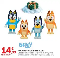 Super U BLUEY PACK DE 4 FIGURINES offre