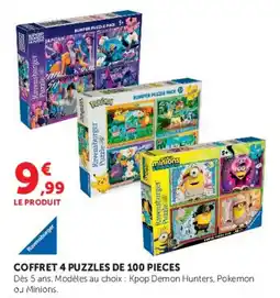Super U Ravensburger coffret 4 puzzles de 100 pieces offre