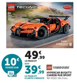 Super U LEGO TECHNIC HYPERCAR BUGATTI CHIRON PUR SPORT offre