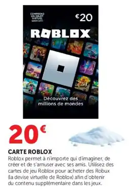 Super U ROBLOX CARTE ROBLOX offre