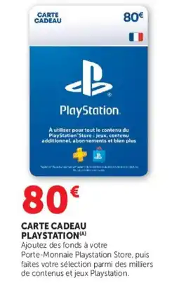 Super U PlayStation Carte Cadeau offre