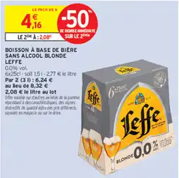 Intermarché Contact Leffe Boisson à base de bière sans alcool blonde offre