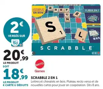 MATTEL Games SCRABBLE 2 EN 1