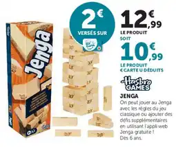 Super U Hasbro Games Jenga offre