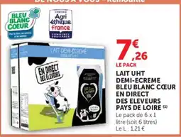 Super U Bleu Blanc Coeur Lait demi-écrémé offre