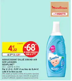 Intermarché Contact Soupline Adoucissant Dilué Grand Air offre