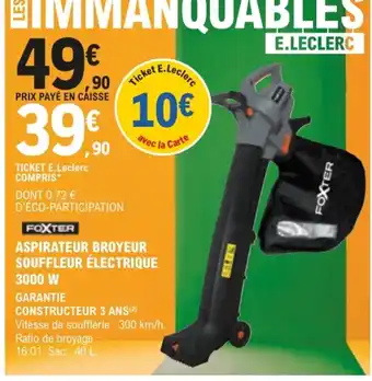 FOXTER ASPIRATEUR BROYEUR SOUFFLEUR ÉLECTRIQUE
