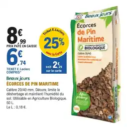 E.Leclerc Brico Beaux jours ÉCORCES DE PIN MARITIME offre