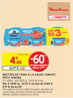 Intermarché Contact Petit Navire Miettes de thon offre