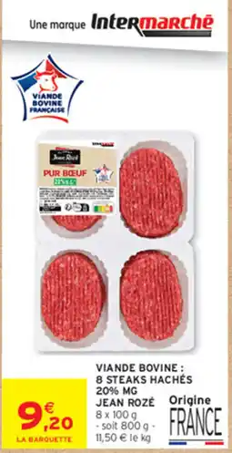 Intermarché Contact JEAN ROZÉ PUR BŒUF offre