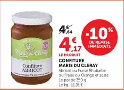 Super U MARIE DU CLERAY Confiture ABRICOT offre
