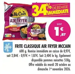 Match McCain Frite classique air fryer offre