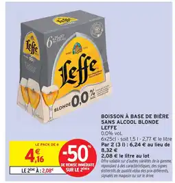 Intermarché Leffe boisson à base de bière sans alcool blonde offre