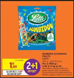 Intermarché Lutti bonbons scoubidou fruits offre