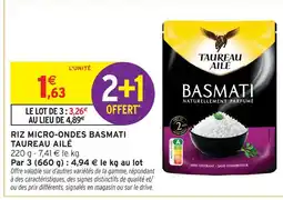 Intermarché Taureau ailé riz micro-ondes basmati offre