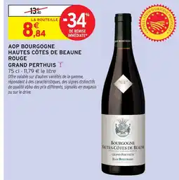 Intermarché Grand perthuis bourgogne hautes côtes de beaune rouge offre