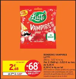 Intermarché Lutti bonbons vampires offre