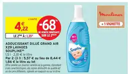 Intermarché Soupline adoucissant dilué grand air x29 lavages offre