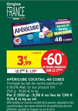Intermarché Apéricube cocktail 48 cubes offre