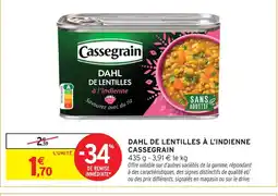Intermarché Cassegrain dahl de lentilles à l'indienne offre