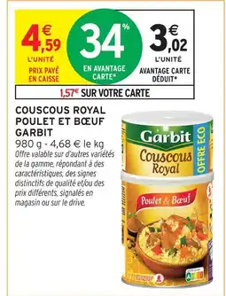 Intermarché Garbit couscous royal poulet et bœuf offre