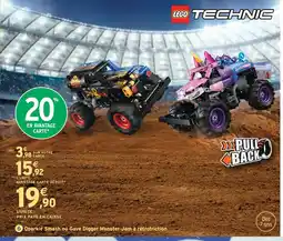 Intermarché Hyper Lego technic qparkle smash ou gave digger monster jam à rétrofriction offre