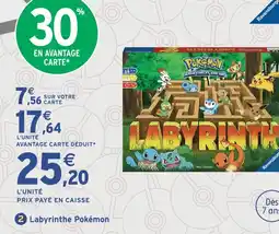 Intermarché Hyper Ravensburger labyrinthe pokémon offre