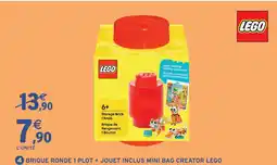Intermarché Hyper Lego brique ronde 1 plot + jouet inclus mini bag creator offre