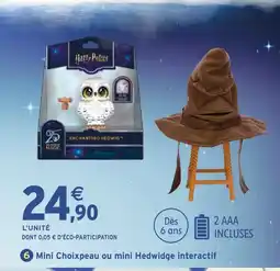 Intermarché Hyper Harry potter mini choixpeau ou mini hedwidge interactif offre