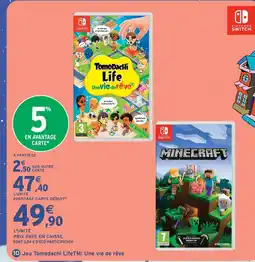 Intermarché Hyper Nintendo switch jeu tomodachi lifetm: une vie de rêve offre