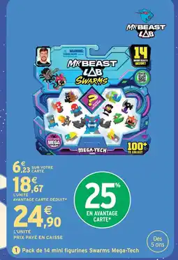 Intermarché Hyper Mr beast lab pack de 14 mini figurines swarms mega-tech mrbeast lab offre