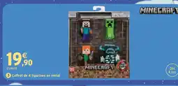 Intermarché Hyper Minecraft coffret de 4 figurines en métal offre