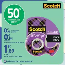 Intermarché Hyper Scotch dévidoir de ruban adhésif offre