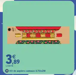 Intermarché Hyper 4 kit de papiers cadeaux 0.70x2m offre